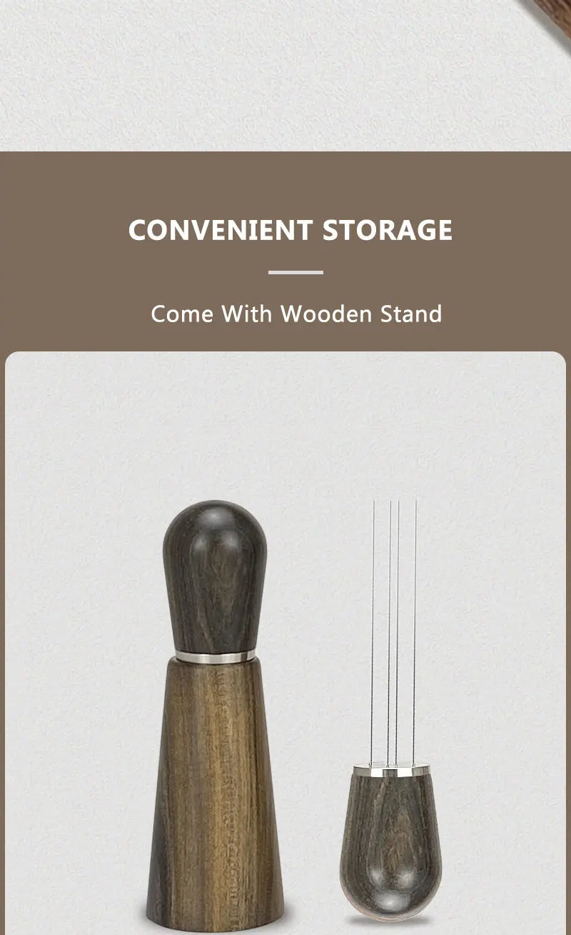 Coffee WDT Tools Needle Distributor Stainless Steel Powder Stirrer With Wooden Stand Espresso Maker Accessories Barista Tools