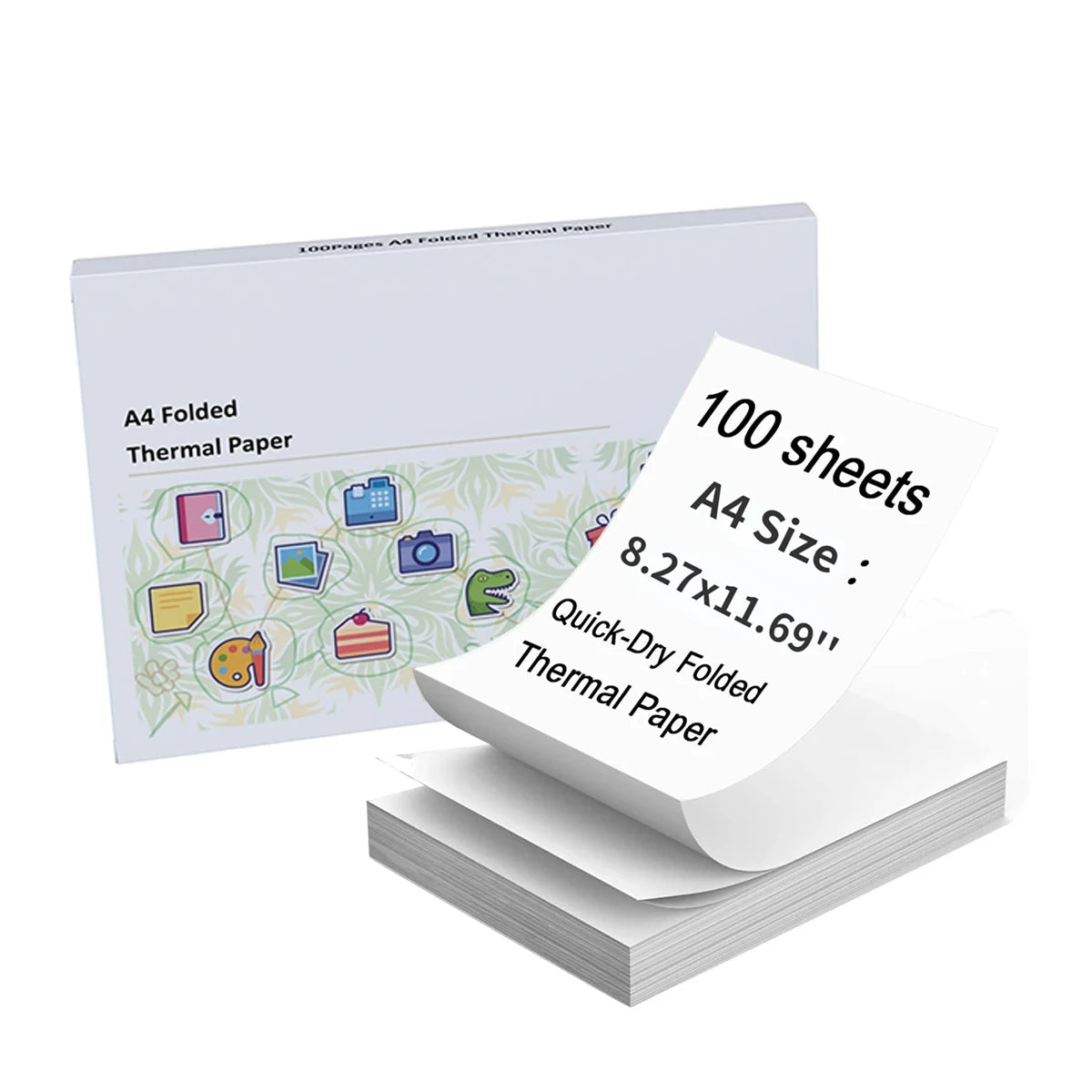 A4 Thermal Paper Printer Paper for A4 Portable Printer,For M08F-Letter, M08F M832,M833, M834,M835, 8.27"×11.69” Size, 100 sheets