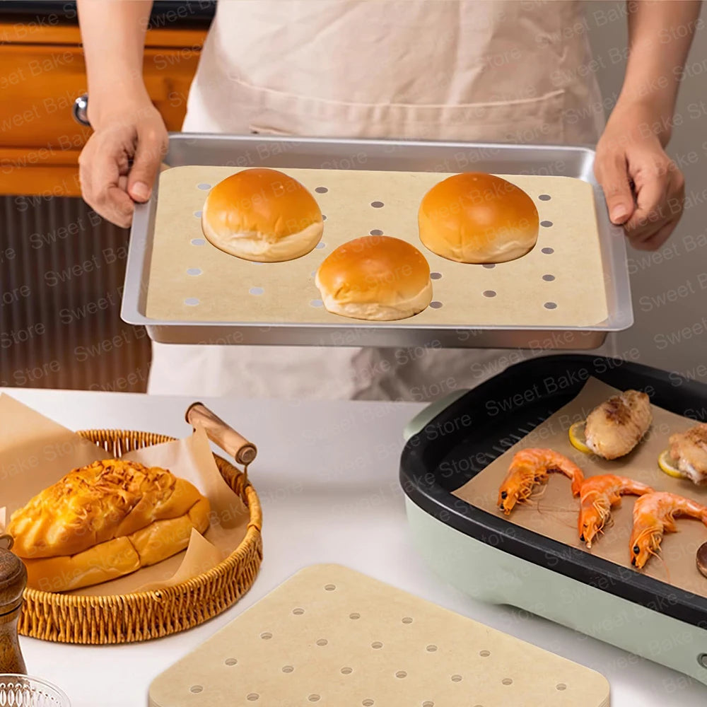 Air Fryer Disposable Perforated Parchment Paper Liner Compatible with Ninja Foodi Air Fryer Toaster Ovens Air Fryers Accessories