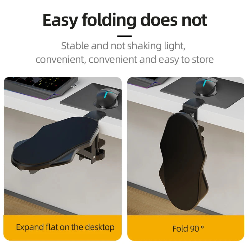 Foldable Ergonomic Computer Desk Arm Rest Pad Wrist Rest Support For Keyboard Armrest Extender Rotating Mouse Pad Holder Rack