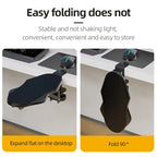 Foldable Ergonomic Computer Desk Arm Rest Pad Wrist Rest Support For Keyboard Armrest Extender Rotating Mouse Pad Holder Rack