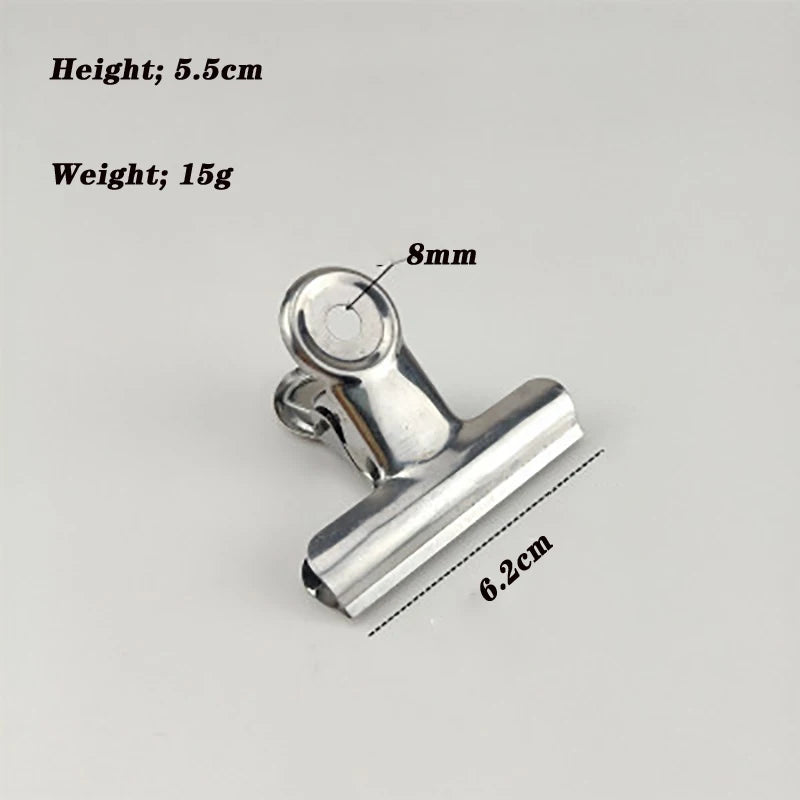 Stainless Steel Bulldog Clips Metal Office Paper Clip Binder Grip Clamp 75mm