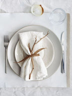 Set of 4 Cloth Napkins 100% Pure Linen 16x16Inch Hemmed Dinner Napkins Easy Care Machine Washable for Christmas Wedding Party