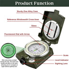 New Outdoor Compass Hiking Survival Compass with Clinometer,Waterproof Durable and Pocket-Sized Good for Camping Hunting Hiking