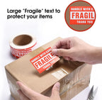 250pcs Fragile Sticker Warning Stickers Fragile Handle with Care Fragile Labels Adhesive Labels for Shipping Moving Packing