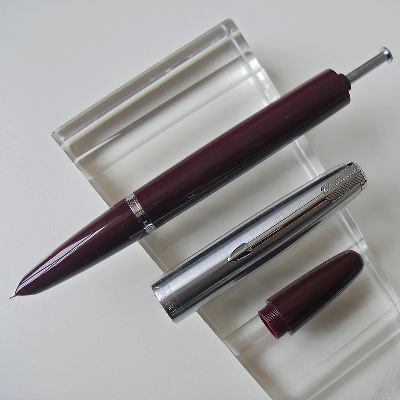 NEW Wingsung 601 Press Piston Fountain Pen Iridium EF/F Nib Steel Cap Vacumatic Resin Ink Pen School Stationery Office Supplies