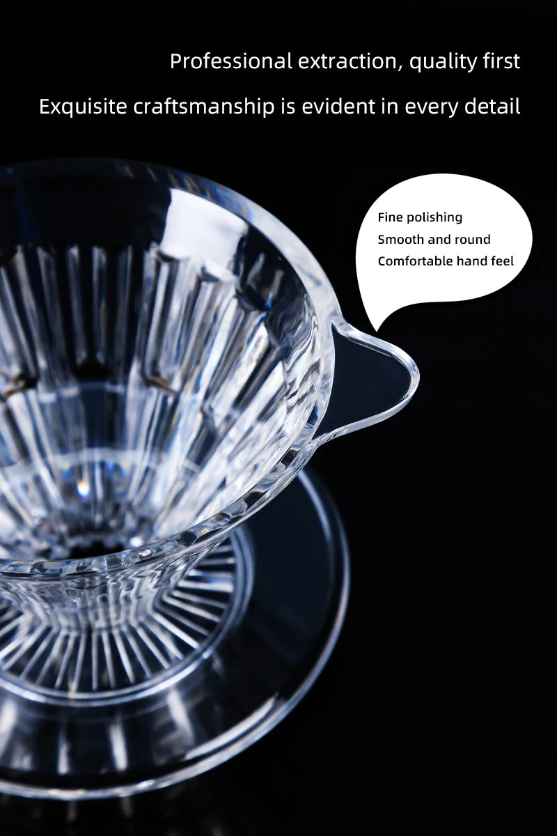 Crystal Eye Dripper 1-4 Cups Glass Slow Brewing Accessories Pour Over Coffee Dripper Reusable Coffee Maker