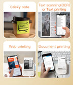 Dolewa D3 Portable Printer Thermal Paper Stickers Paper Mini Printers Labels Maker Printer for Error Printing Photo Printing