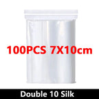 100Pcs Thicken Zipper Sealed Bags Clear Plastic Storage Bag for Small Jewelry Food Packing Reclosable Ziplock Sealing Bags