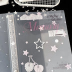 Ins A5 Loose-Leaf Binder Organization Cherry/Angel Wing Transparent Clear Album Organizer Cover for Kpop Photo Cards Collection