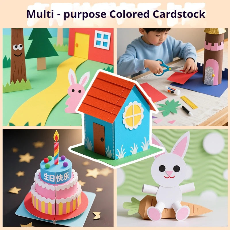 8K/16K/A4 Colored Cardstock Thick Paper 180/200/230 GSM Card Stock Colorful Paper for Card Making Scrapbook&Handmade DIY Crafts