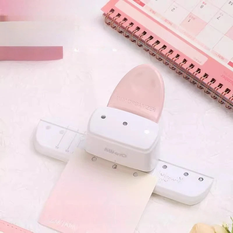 KW-TRIO Multi-Colored Loose-Leaf Hole Punch with 4mm Small Aperture Multi-Hole Punch with Ruler Design Portable Hole Punching