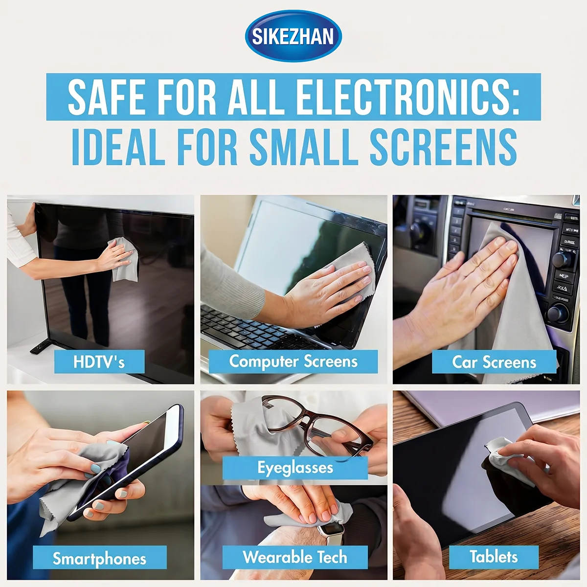 All-in-One Screen Mist Cleaner with Washable Cloth; Portable Spray for Car Touchscreen, Smart TV & Computer; Safe & Eco-Friendly