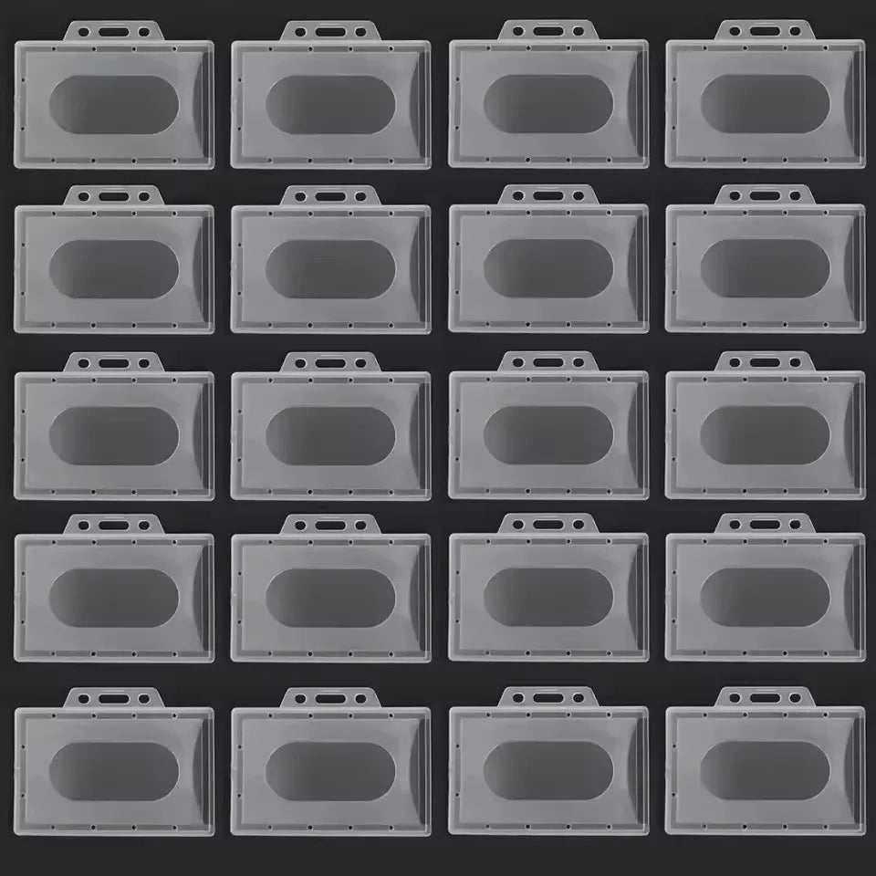 20/5/1PCS Waterproof Clear Plastic PVC ID Card Name Badge Holder Transparent Business Card Sleeve Cover for School Office