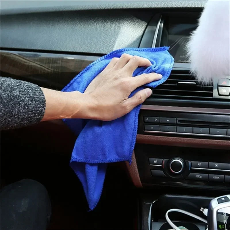 10/200PCS Microfiber Car Cleaning Towels Super Absorbent Car Drying Cloth Household Car Care Detailing Hemming Towel Duster Rags