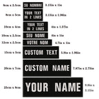 1PC Custom Name Embroidery Patch Stripes Badge Iron On Or Hook Loop 10X2.5CM,8X5CM,10X4CM, 8X2.5CM,12X2.5CM,15X5CM,20X7CM,black