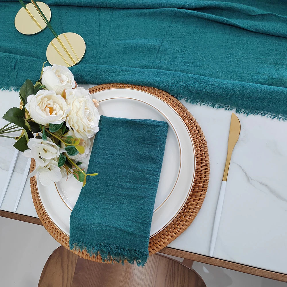 6PCS 43x43cm Dinner Table Rustic Decor Muslin Tea Towels, Birthday Decore Retro Cotton Cheesecloth, Cotton Gauze Wedding Napkins