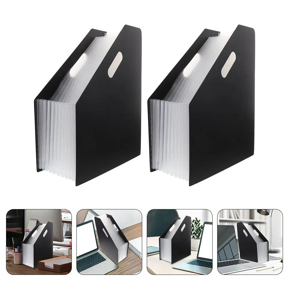 2Pcs Vertical Accordion File Organizer Folder for Papers Documents Receipts Home Office School Travel Strong Anti-Deformation