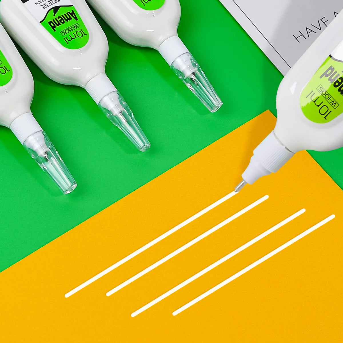 WQN-AMEND 1/3/6PCS Correction Fluid Metal Tip Quick-Dry Correction Fluid 10ml Multi-Function White Correction Fluid for Students