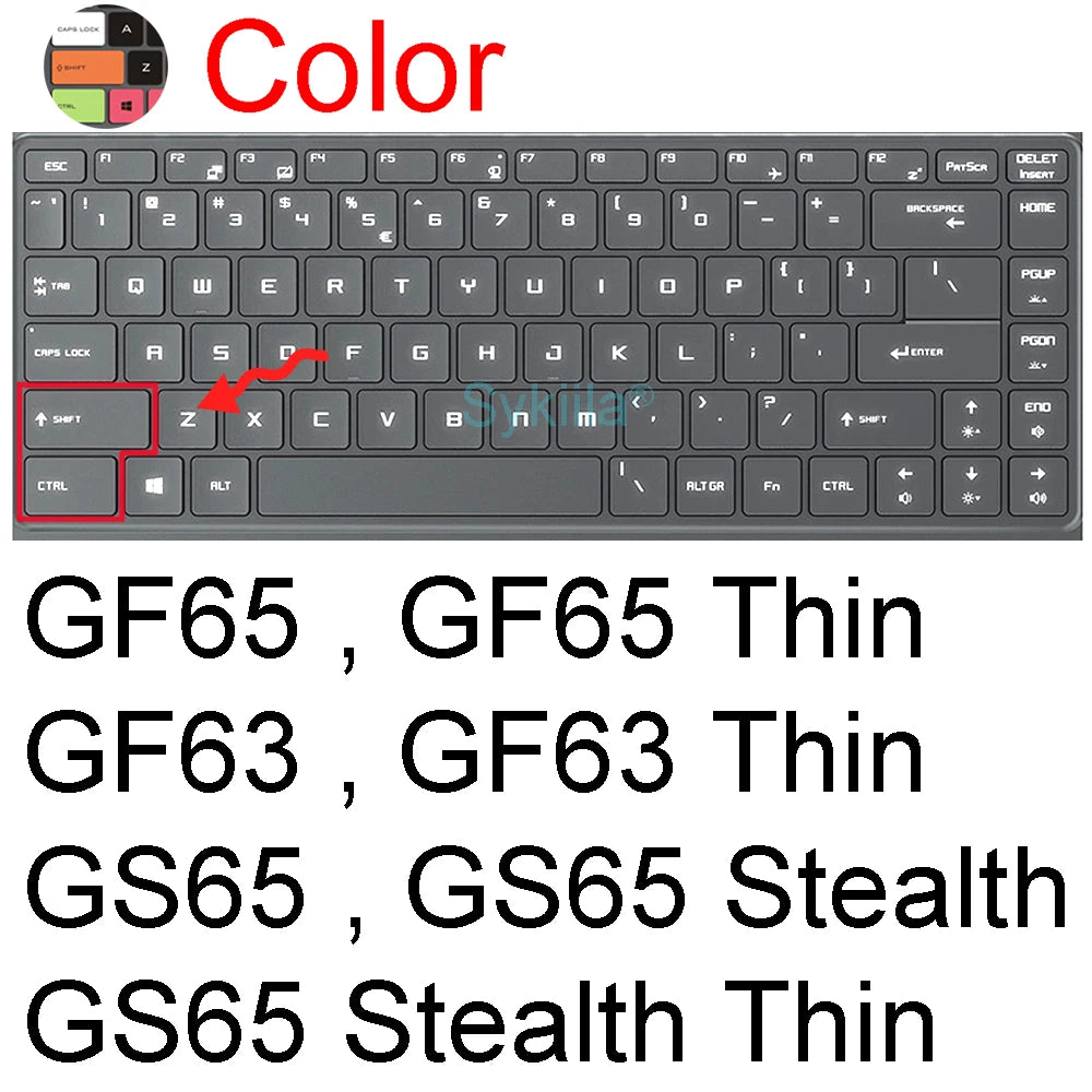 Keyboard Cover for MSI GF65 Thin GF63 GF75 Thin GF72 GF72VR GF62 GF62VR Silicone Protector Skin Case Gaming Laptop 15.6