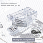 Acrylic Transparent Stapler 360-Degree Rotating Multifunctional Powerful Long Stapler for School And Office Use