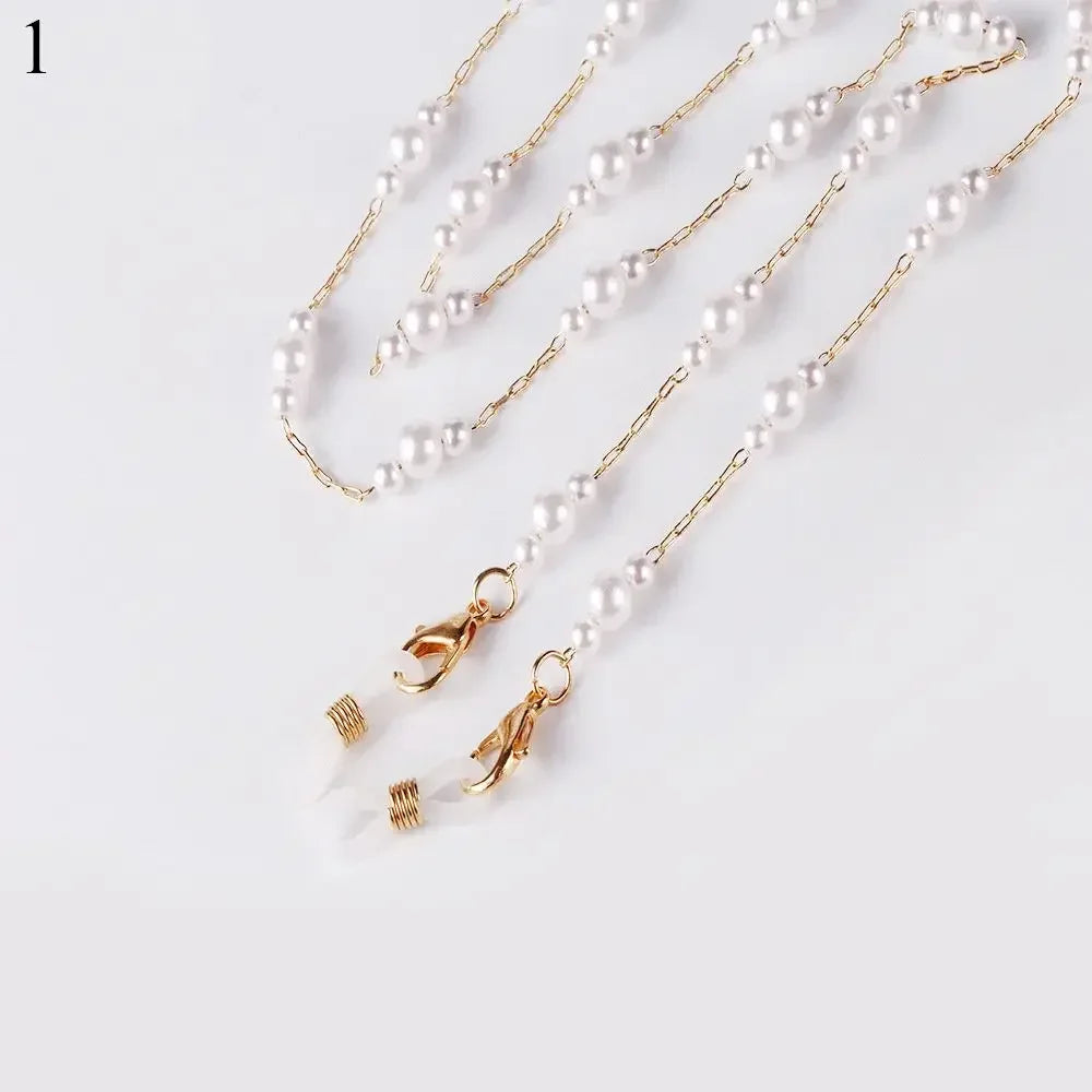 Fashion Pearl Sunglasses Chain Wearing Neck Holding Beaded Lanyard Cord Masks Sunglass Reading Glasses Chain Eyewear Accessories
