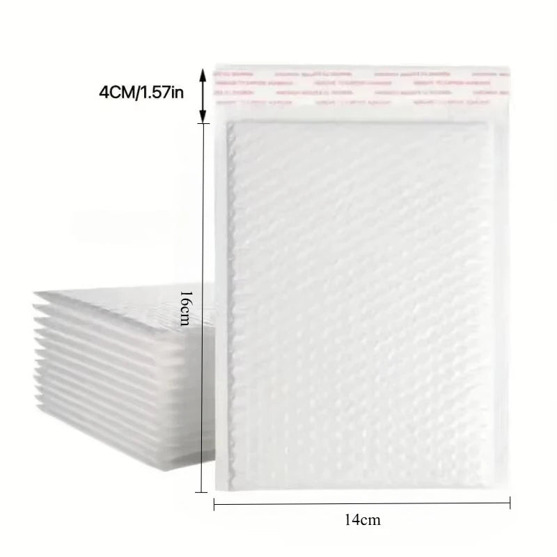 10pcs Composite Pearlescent Film Bubble Bag White Garment Packaging Express Bag Thickened Envelope Foam Waterproof Bubble Bag