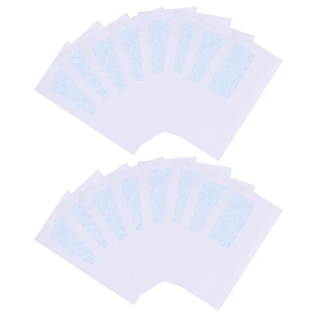 50Pcs White Self-Adhesive Security Envelopes Left Windowed for Letters Receipts Cash Documents Storage Mailing Stationery
