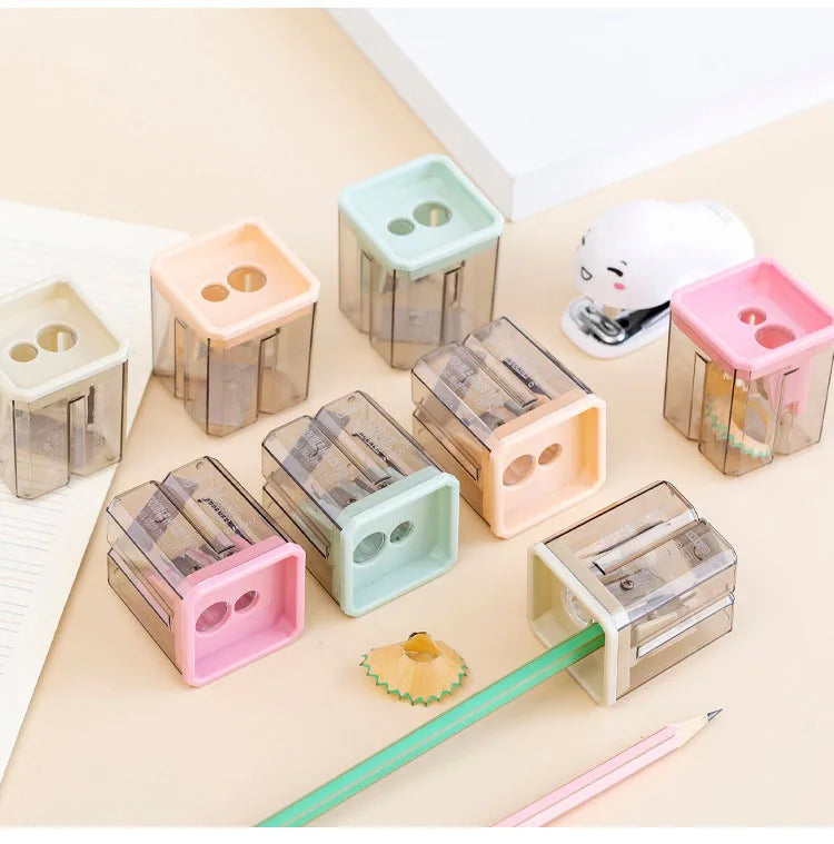 1 Piece Lytwtw's School Supplies Cute Morandi Color Geometry Sharpener For Pencil Office Creative Stationery Item