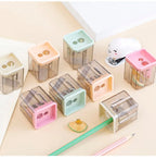 1 Piece Lytwtw's School Supplies Cute Morandi Color Geometry Sharpener For Pencil Office Creative Stationery Item