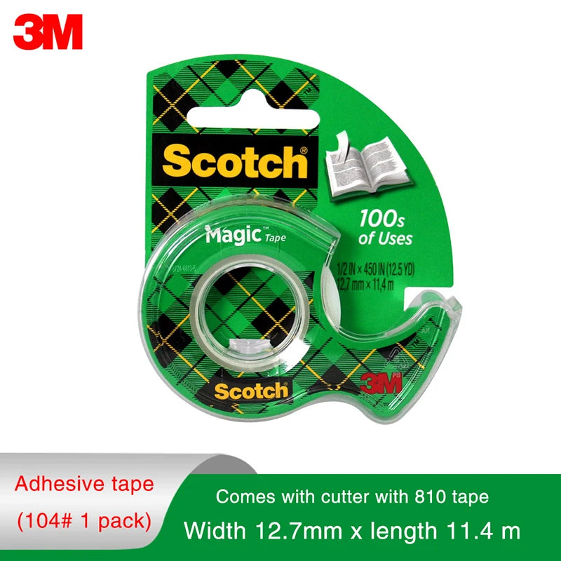 3M 810 Invisible Tape with Dispenser Test Tape Copy No Trace Easy To Tear Off Surface Writing Student Mistakes Tape Home Office