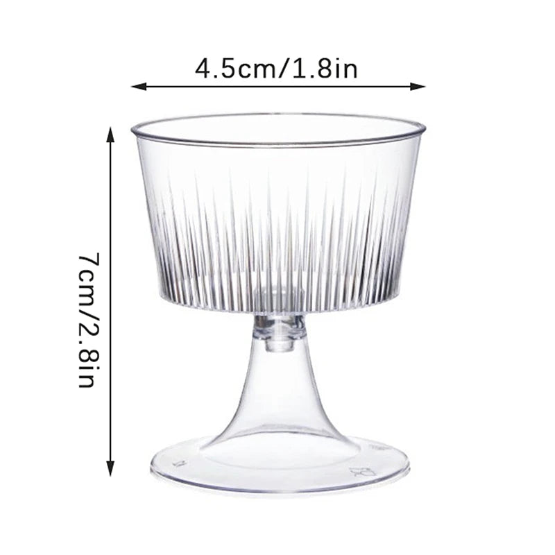 10Pcs Disposable Plastic Dessert Cup Ice Cream Cup Small Wine Cup Perfect For Fruit Ice Cream Pudding Wedding Party Decoration