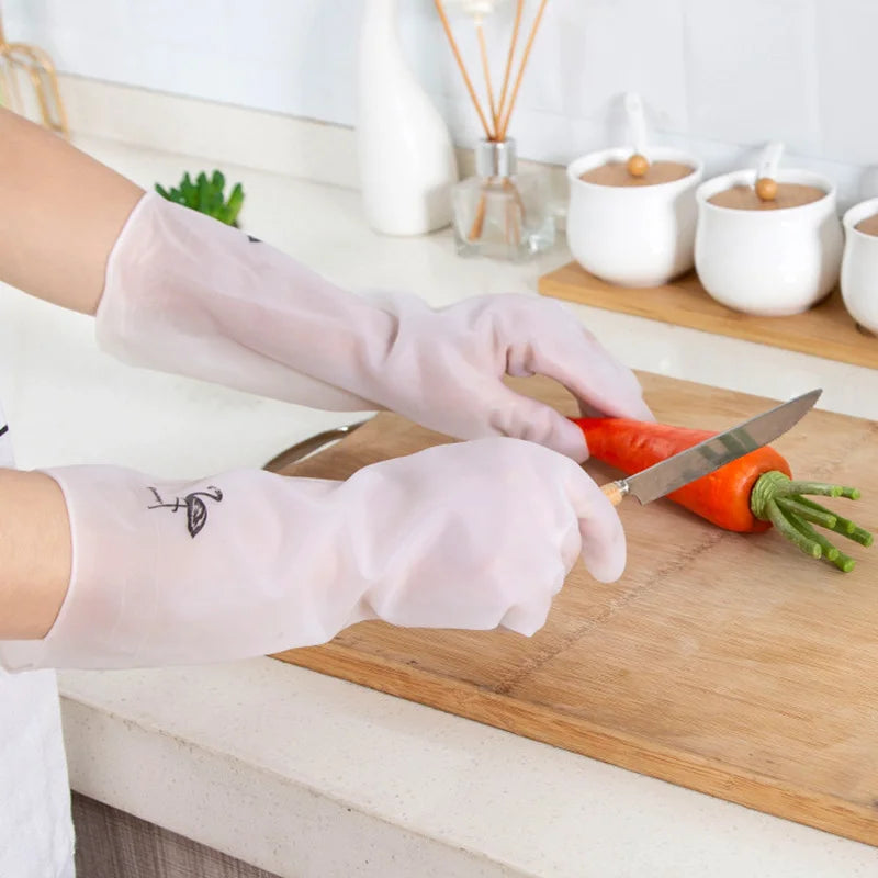 Durable Waterproof Housework Latex Cleaning Gloves for Kitchen Laundry Dishwashing, Wear Resistant Rubber