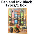 12pcs Tung Tung Sahur Italian Brainrot Wooden Stick Gel Pen Cartoon Signature Pen Individually Packaged Student Stationery Gift