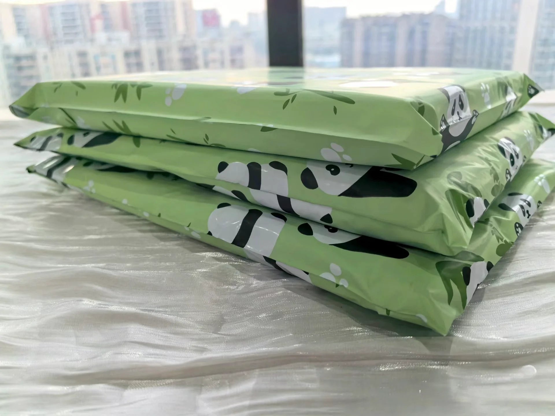 PE Plastic Self-Seal Mailbag，50PCS Thicken Shipping Bags, Cute Cartoon Poly Envelope, Panda Postal Courier Bags