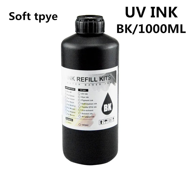 UV Hard Ink 1000ML UV Ink For Epson XP600 TX800 XP-600 L800 L805 L1800 R290 R300 1390 1400 1410 1430 DX5 DX7 DX10 UV Printer