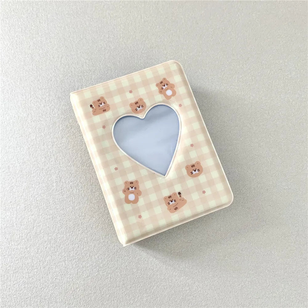 Cute Bear Photo Album 3 Inch Love Heart Hollow Picture Storage Case Kpop Card Binder Name Card Book Photocard Holder 36 Pockets