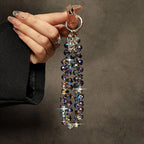 Colorful Mobile Phone Lanyard Chain Stylish Glitter Crystal Bead Pendant Keychain Jewelry Bag Accessories Sparkle Key Chains