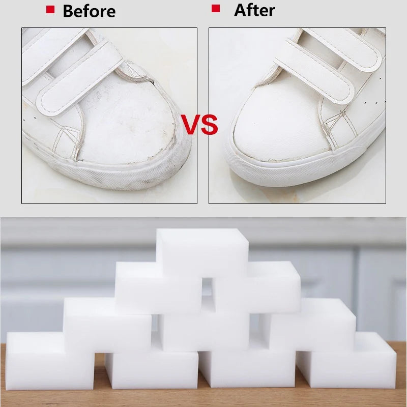 20 40 Pcs Melamine Sponge Compressed Magic Shoes Kitchen Office Bathroom Multi-function Cleaning Tools Double Compression Sponge
