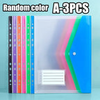 3-6pc 11Hole Binder Ring Folder A4 Large Capacity Loose Leaf Folders Portable School Student Exam Paper Storage Office Organizer