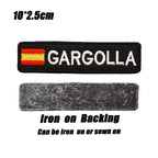 Custom Spain Name Tags Army Blood Number ID Embroidered Patches with Iron on Hook Backing