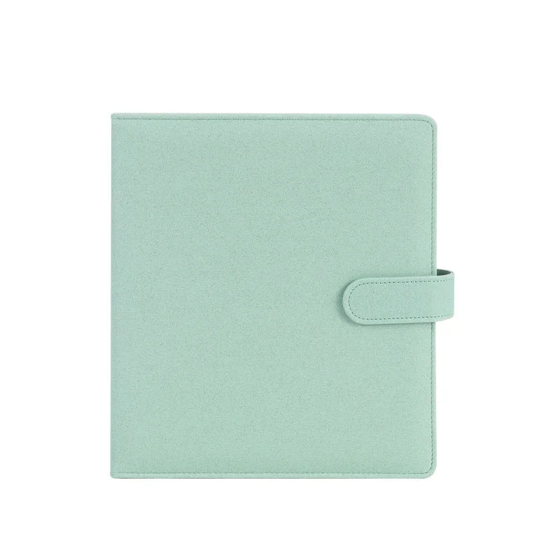 PLRBOK A5 D Shape 3 Ring Refillable Photo Album with Magnetic Buckle,Glitter PU Leather Binder Cover,10×15 15×21 1/2/4 Pockets
