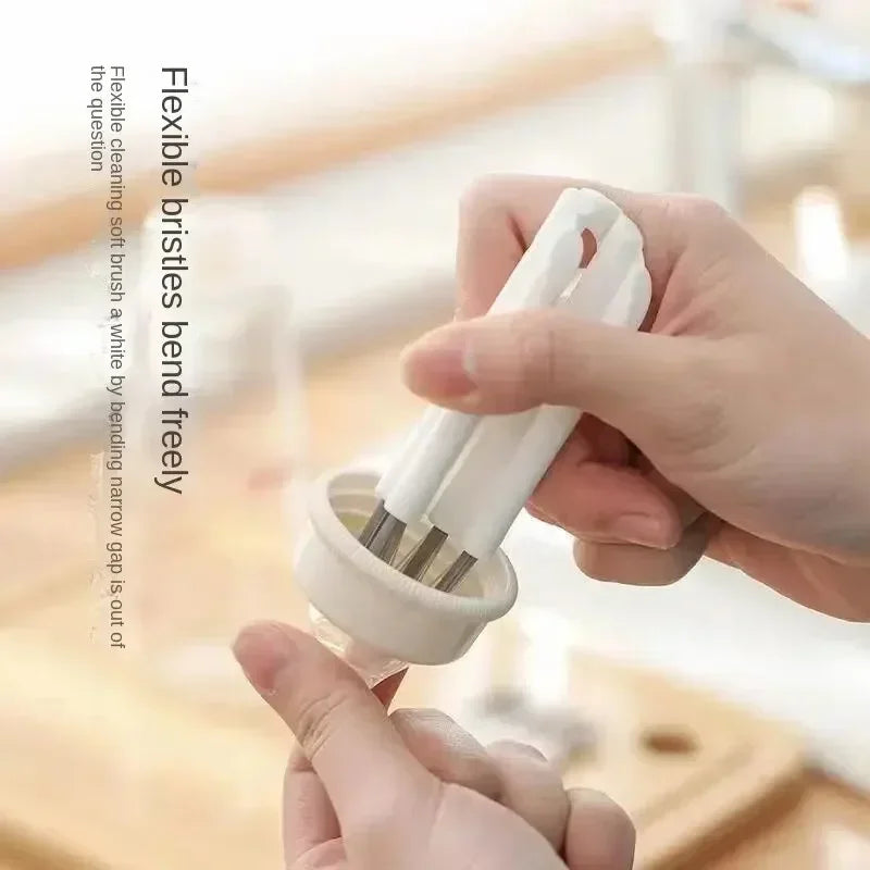 Multi-functional Flexible Mobile Phone Clean Fine Dust Cup Lid Card Slot Earphone Cleaning Brush For Headset Keyboard Cup Cover