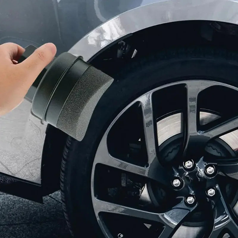 Reusable Tire Wax Applicator Sponge with Lid Curved Car Cleaning Pad for Tire Dressing Detailing Kit Car Waxing Tools
