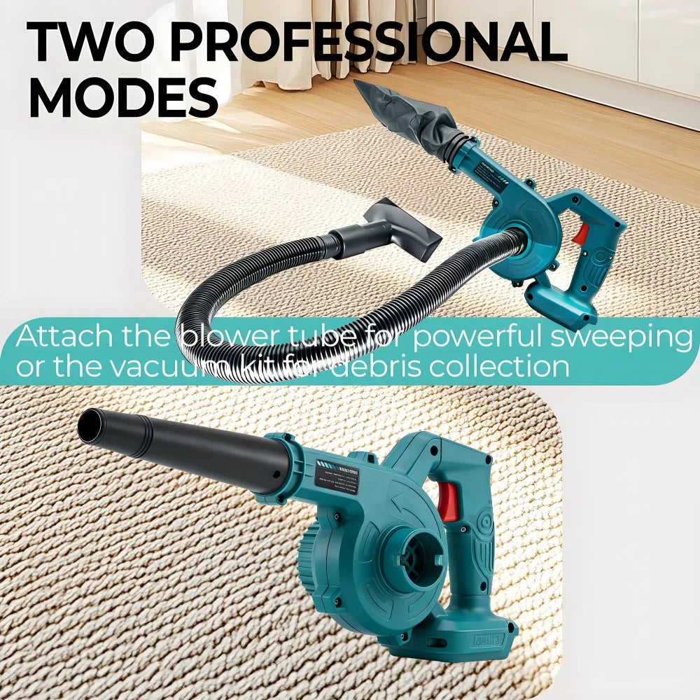 Cordless 2 in 1 Air Blower & Vacuum Cleaner, Leaf Dust Collector for Car, Computer, Garden, Compatible with Makita 18V/21V