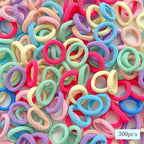 300pcs/500pcs Elastic Solid Color Rubber Band Ponytail Holder Trendy Hair Accessories For Daily Wear girl hair accessoires