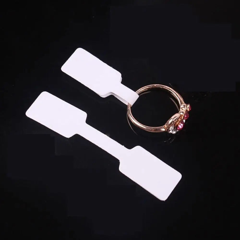 White Jewelry Sticky Necklace Stickers Display Tags Paper Price Labels Hang Size Ring Sticker