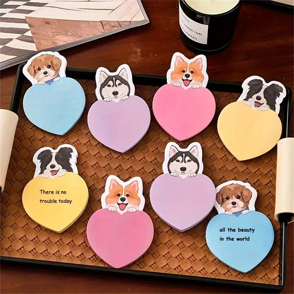 30sheets Cute Dog Post Cartoon Sticky N Times Sticky  School Stationery Small Gifts Memo Puppy Decorative Sticky Notes Paper