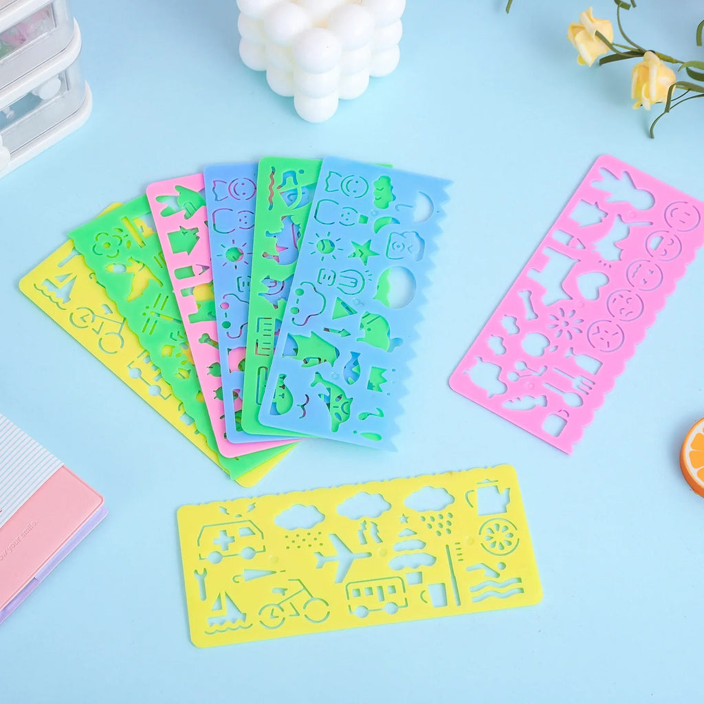 Multi Shaped Painting Ruler Spirograph Magic Drawing Template Oval Geometric Curve Pattern Multifunctional Stationery Gifts ZYF
