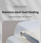 3Pcs Frosted Transparent A4 Loose Leaf Binder 3 Hole Punchless Snap Button File Folder Office School Document Storage Organizer